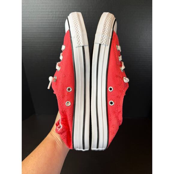 Converse Shoreline Slip On Chucks Sneakers Womens Sz 8 Coral Pink Red *READ - Picture 9 of 11